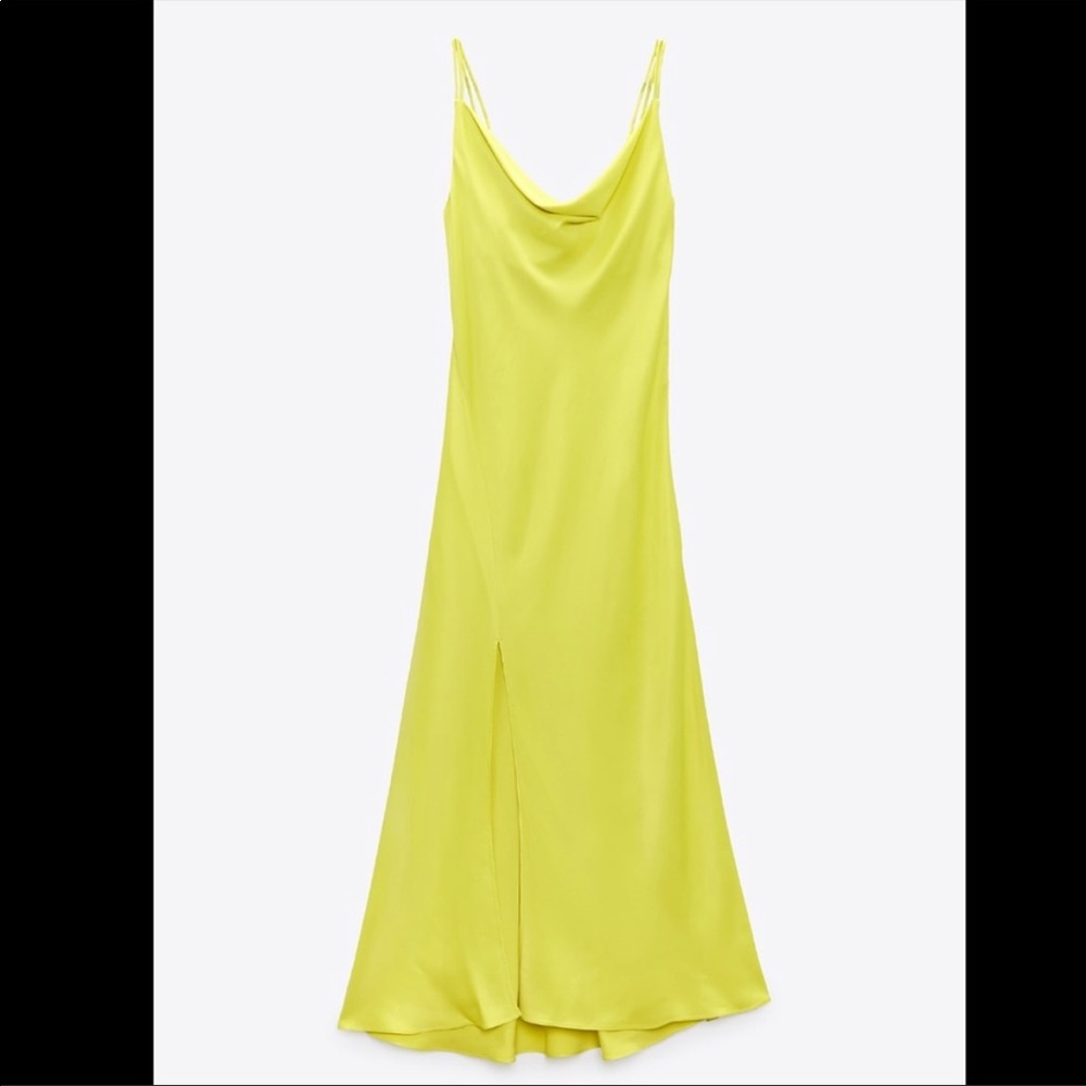 Zara lime green adjustable strap dress